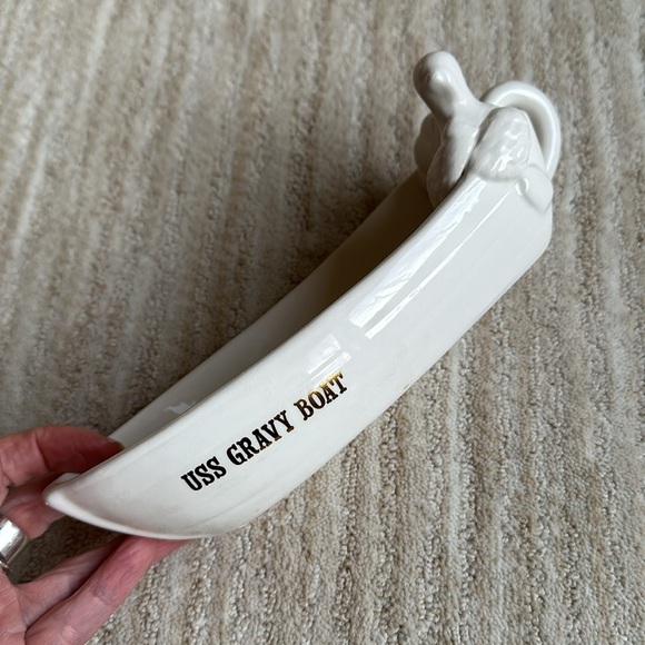 Target Bullseye Playground Fall Thanksgiving USS Gravy Boat White Ceramic - Picture 3 of 11
